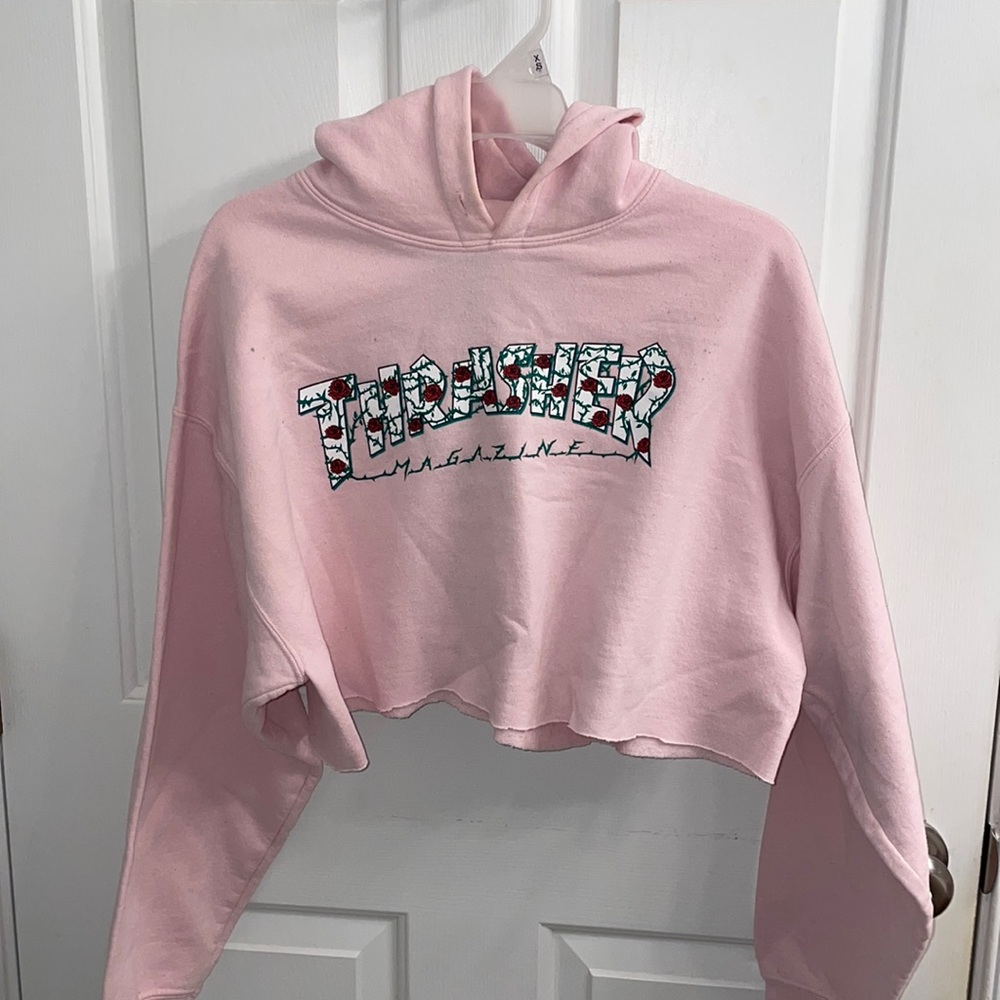 Cropped Pink Thrasher Sweatshirt